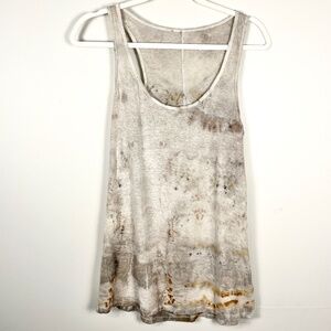 Naturally dyed rust ecobundled handyed neutral tone linen tank top